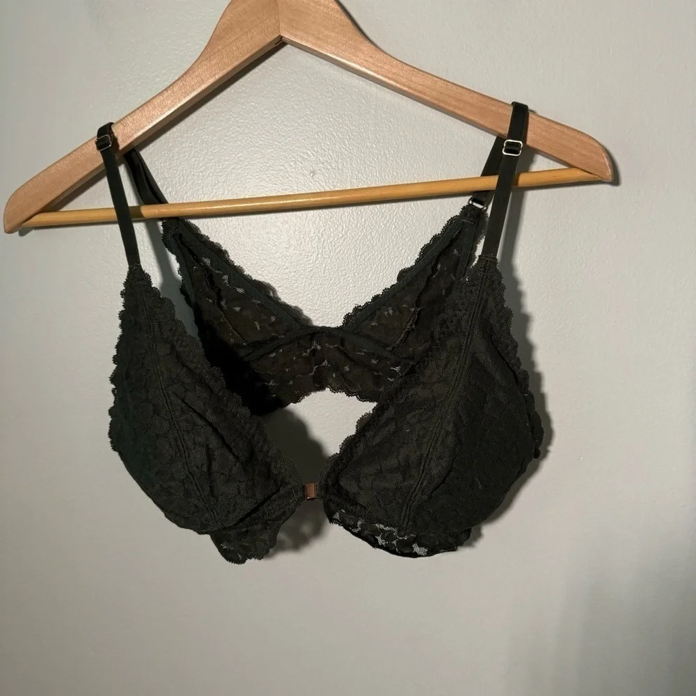 Aerie dark green lace trimmed bralette  M - Picture 4 of 5